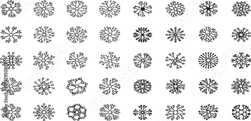 Abstract Neural Network and Data Science Line Icons Collection