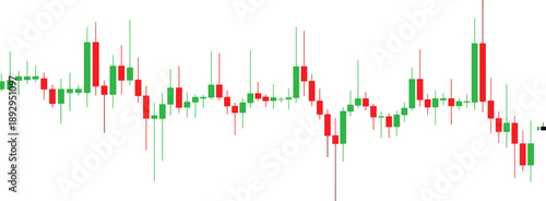 Candlestick chart vector illustration with bullish and bearish price movement, financial market trend analysis, trading data visualization