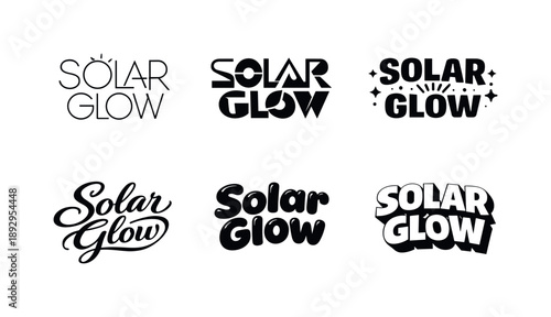 Elegant Lettering Variations. Modern Product Label. Set lettering. harmonious lettering variations of the same emblematic concept, each with different artistic