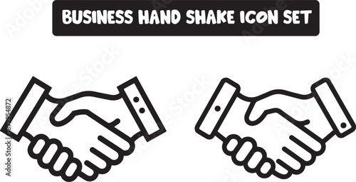 Handshake icon vector illustration showing business partnership and agreement concept