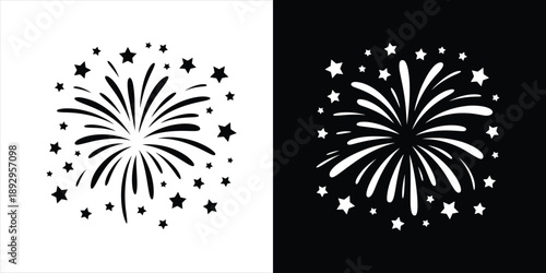 Fireworks explosion celebration vector illustration