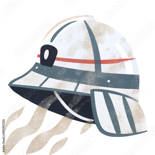 Vintage Firefighter Helmet with Smoke Wisps - Retro Hero Gear