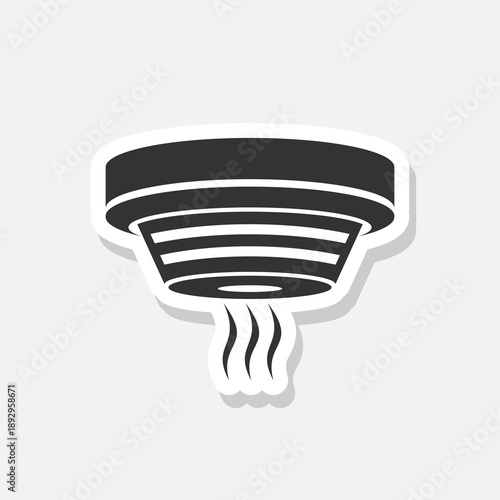 Smoke detector icon sticker isolated on gray background
