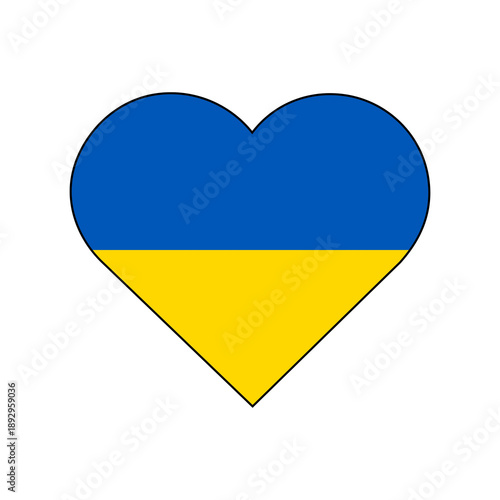 Free Download Ukraine Flag in Heart Shape - Ukrainian National Symbol Icon - GFXLoad