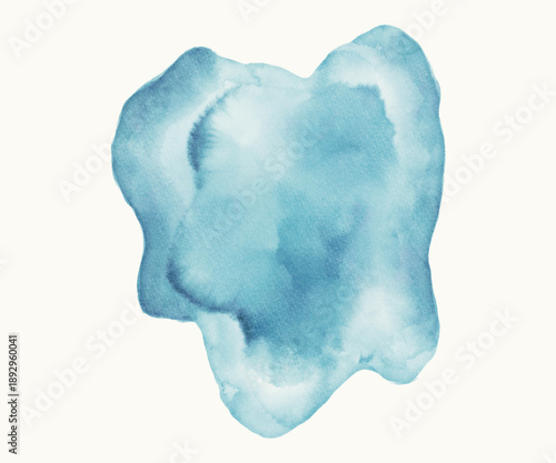 Abstract blue vector watercolor wash with soft edges and gentle gradients on white background, creating calm artistic texture for design and branding.