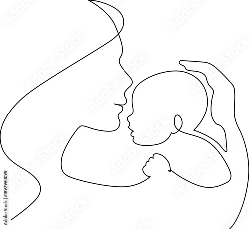 Tender moment between mother and child Vector