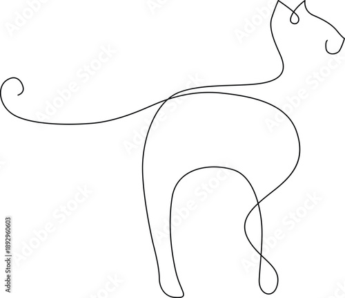 Abstract line drawing of cat Vector