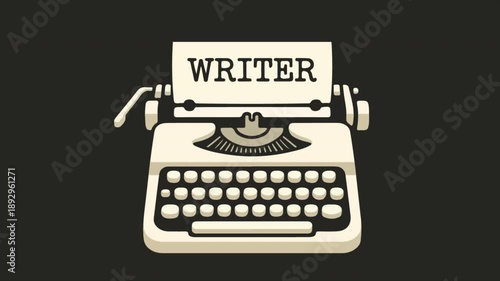 Writer World Day typewriter typography, art video illustration.