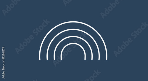 Minimalist Rainbow Arc Graphic Design Element 1.