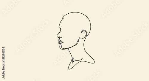 Minimalist single line drawing of a human head profile 2.