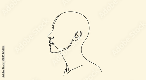 Minimalist Single Line Drawing of a Human Head Profile 1.
