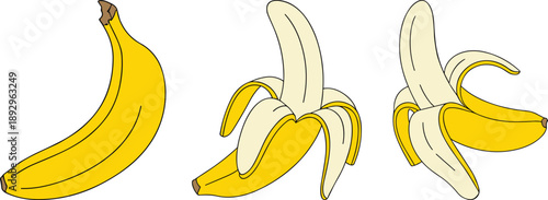 Banana, fruit, peel, icon, vector, illustration, sketch, outline, food, snack, tropical, yellow, design, graphic, layout, minimal, top-down, stylized, organic, healthy, fresh