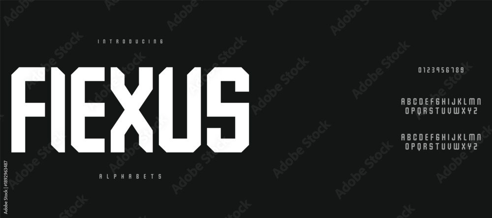 Fototapeta premium Modern font design, trendy alphabet letters and numbers vector illustration