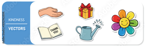 Kindness concepts with colorful flower and gift