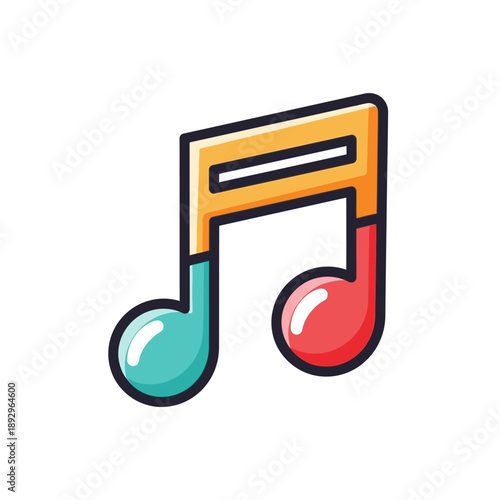 Colorful Music Eighth Note Symbol.