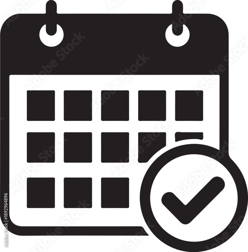 Calendar icon with check mark
