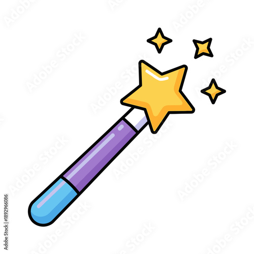 Magic wand with shining star tip.