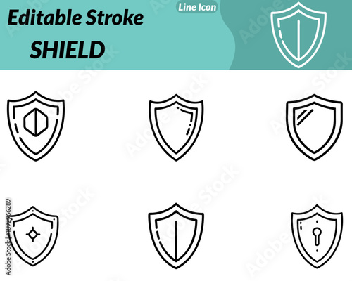 A friendly modern shield icon with smooth rounded edges and a symmetrical shape. Minimal inner details to maintain a clean simple look. Flat vector style with subtle depth clear outlines and balanced.