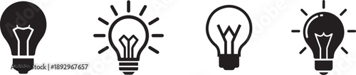 Light bulb icon symbolizing ideas creativity innovation inspiration and bright new solutions for problem solving.