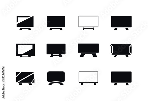 Emblematic Logo Variations. board. Icon set. Set Logo of board: abstract rectangular panel. harmonious logo variations of the same emblematic concept, each