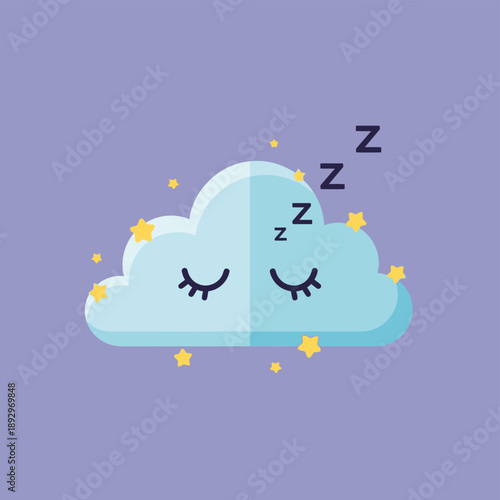 Sleeping Cloud with Smiling Face.