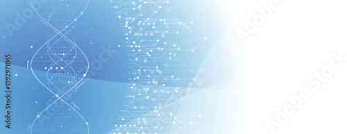 Futuristic genome, DNA strands, connected neural web, science wallpaper