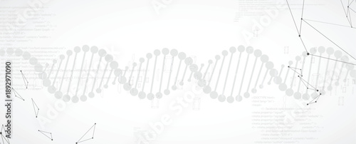 Futuristic genome, DNA strands, connected neural web, science wallpaper