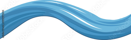 Stylized flowing water stream with dynamic wave-like curves and blue gradient highlights, representing fluid motion, nature, purity, and environmental concept