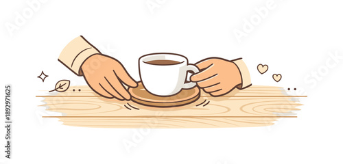 Minimalist Wood Interaction. Light wood texture. A person placing an object on a light wooden surface, capturing soft interaction, mindful motion,