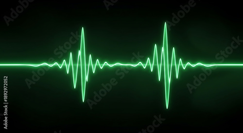 Green neon heartbeat pulse