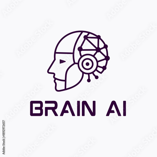 Brain AI on white background