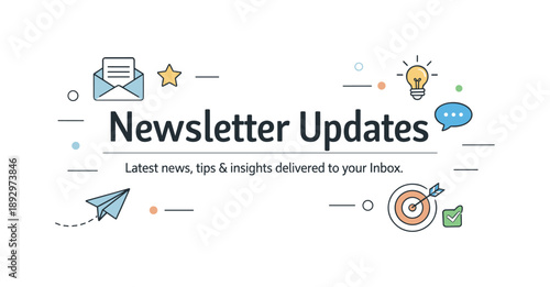 Modern Newsletter Header. Newsletter email header. A modern header layout with a bold title, short subtitle and small decorative elements, creating a clear