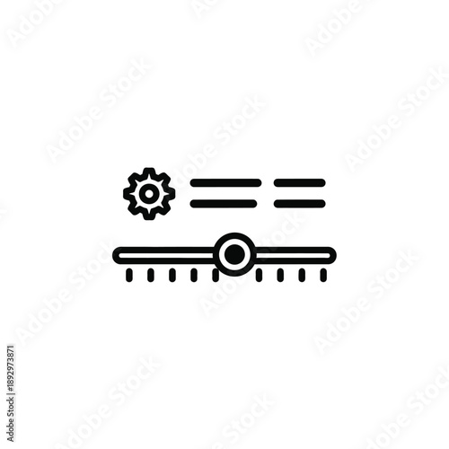 Settings slider and gear icon on transparent background