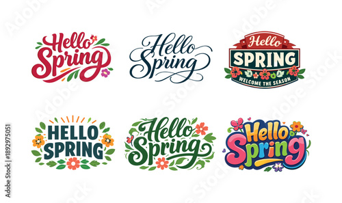 Dynamic Lettering Variations. Seasonal poster. Set lettering. harmonious lettering variations of the same emblematic concept, each with different artistic