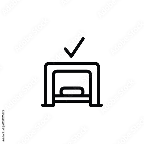 Doorway check mark icon symbol sign graphic design