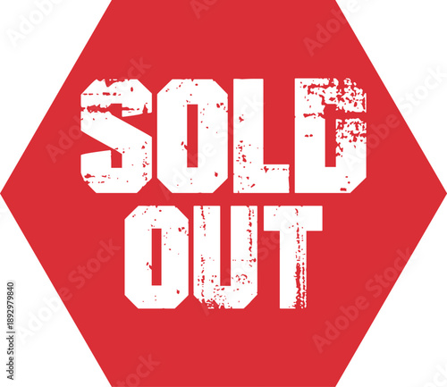 Red stamp on a white background - Sold out 