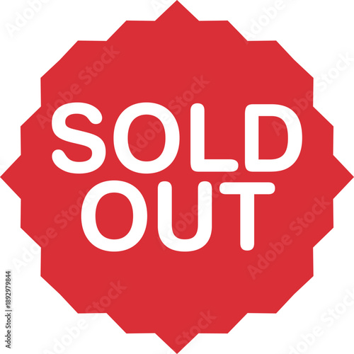 Red stamp on a white background - Sold out 