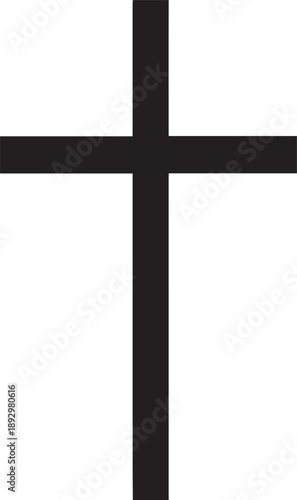 Simple christian cross vector illustration symbol for religious theme faith and spiritual concepts