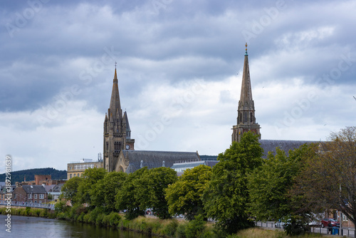 Tableau sur toile Inverness, UK - 5 November 2025: River Ness view.