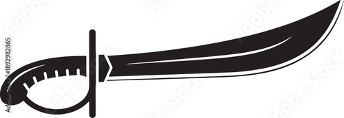 Black and White Sketched of a Whisk with a Curved Blade and Handle kitchen tool cooking utensil