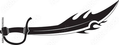 Black and White Sketched of a Whisk with Flame