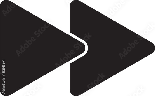 Fast Forward: A sleek, modern graphic depicts the iconic fast forward symbol, representing speed, progress, and efficiency in a clear, minimalist design.