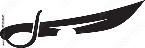 Black and White Sketched Whisk Brush with Curved Handle and Flat Bristles cooking kitchen