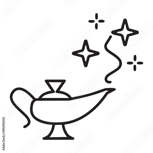 Magic Lamp Unleashed: A timeless symbol of wishes, with enchanting stars swirling around it, igniting the imagination and whispering of untold possibilities.