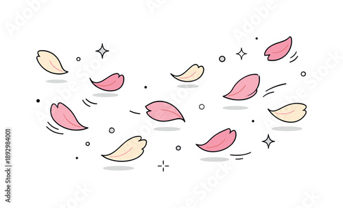 Spring Petals Motion. Spring petals falling scene. Soft flower petals scattered in motion, conveying lightness and peaceful seasonal change. Modern editorial