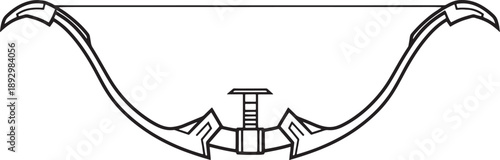 Black and white sketched whisk with detailed bristles and handle kitchen tool cooking utensil