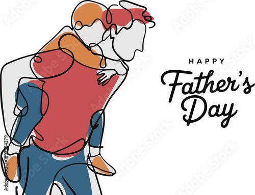 Minimalist Hand Drawn Paternity and Family Icon