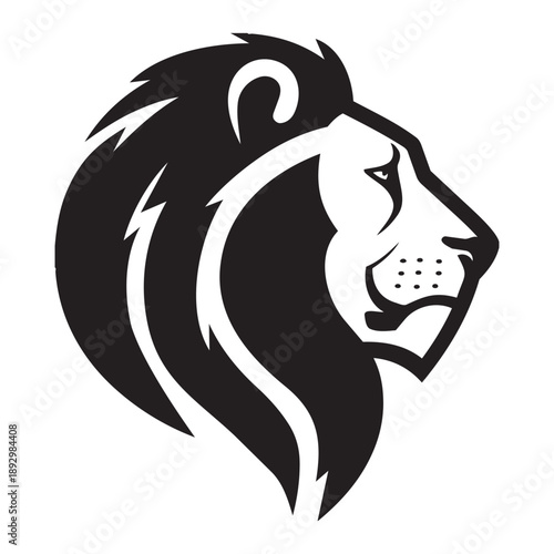 Lion Emblem: A regal lion, portrayed in a monochrome emblem, showcases strength and leadership, symbolizing courage, authority, and confidence.