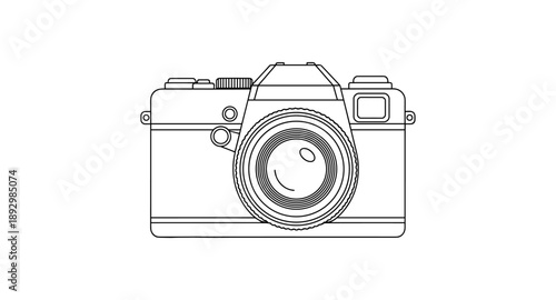 Classic analog camera outline, a timeless piece of photographic equipment