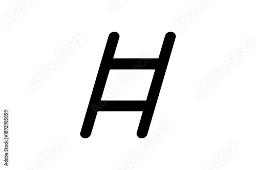 A minimalist vector graphic of a ladder icon on a white background